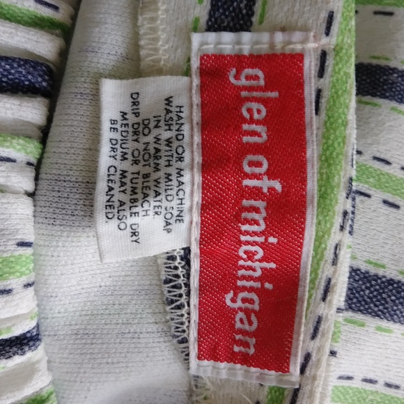 Vintage Glen of Michigan Blue Green Striped Pants - Picture 6 of 6